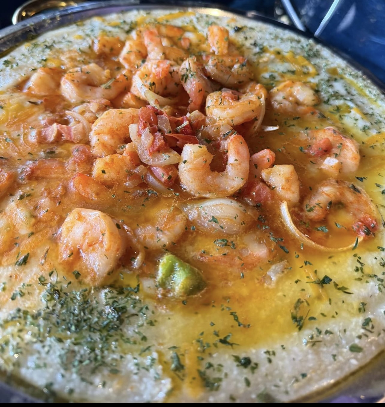 Shrimp and grits served at Lawrence's Soul Food & Grill